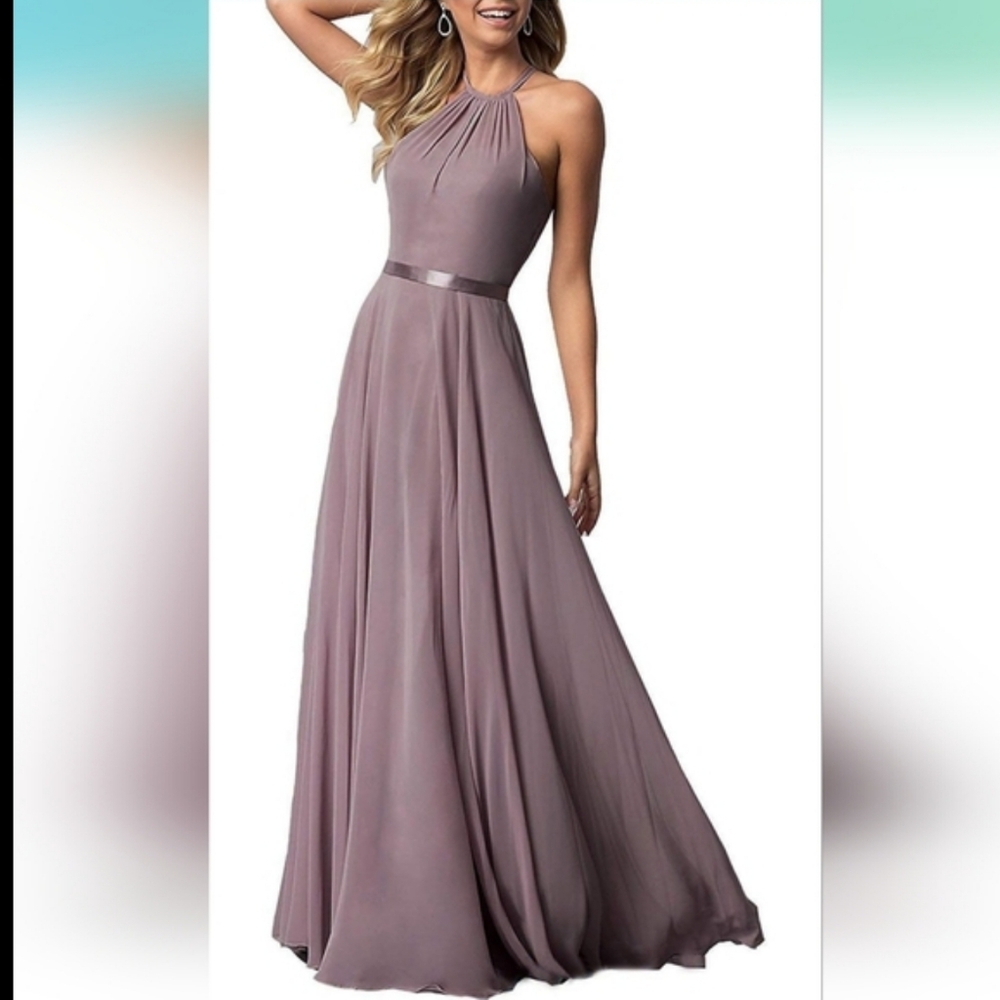 Elegant Long Chiffon Dress